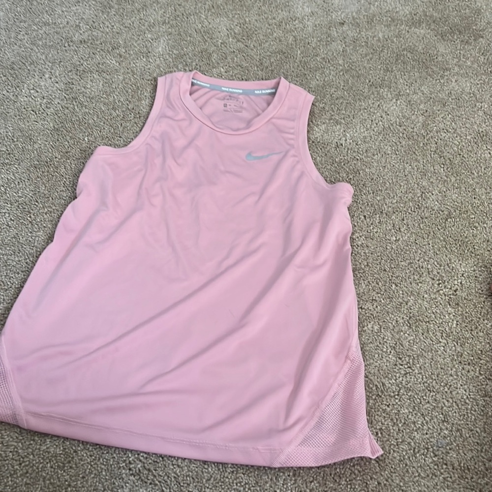 Womens pink Nike runners tank top